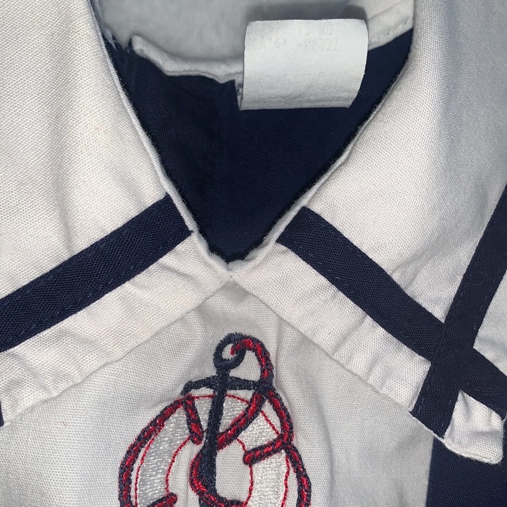 Bryan Vintage Sailor Suit Romper EUC Blue & White Nautical EUC 12M - Picture 9 of 12